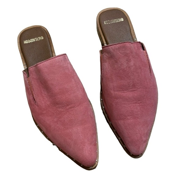 One Teaspoon Suede Leather Mules Pink Women’s Size 7 Slip On CottageCore Prarie - Picture 2 of 16